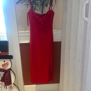 brand new red cocktail/party midi dress